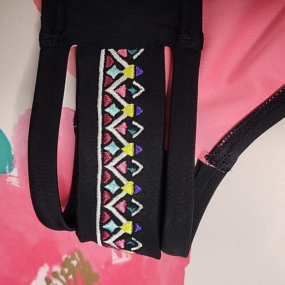 Victoria's Secret Pink Tribal Stained Glass Push Up Triangle Bikini Xs - Picture 3 of 6